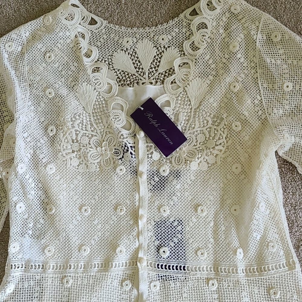 Ralph Lauren Purple Label Lace Top XL - Picture 2 of 16